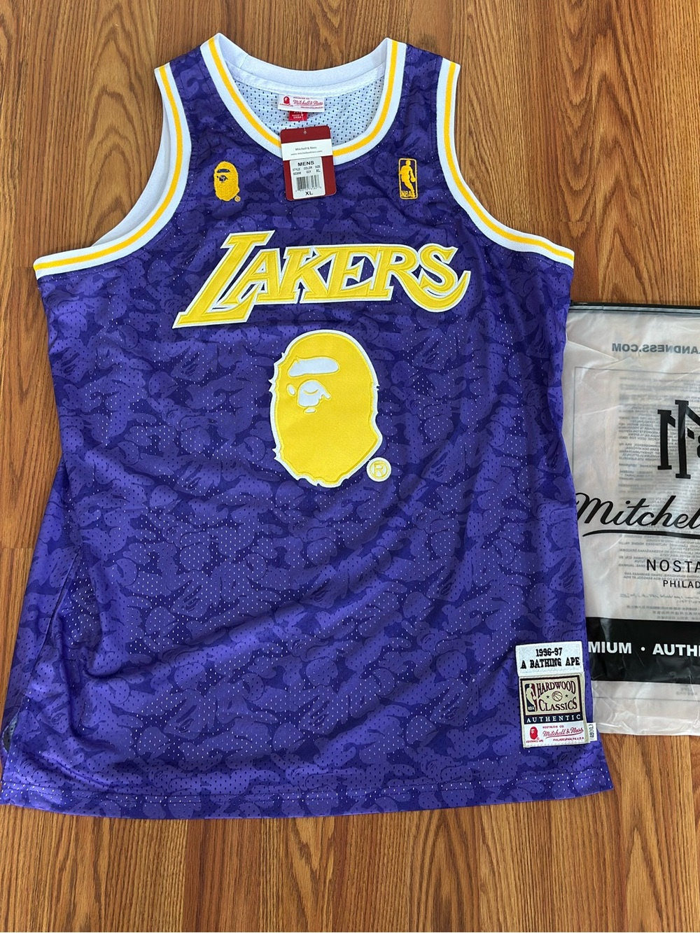 Mitchell & Ness Purple and Yellow Lakers x BAPE Jersey